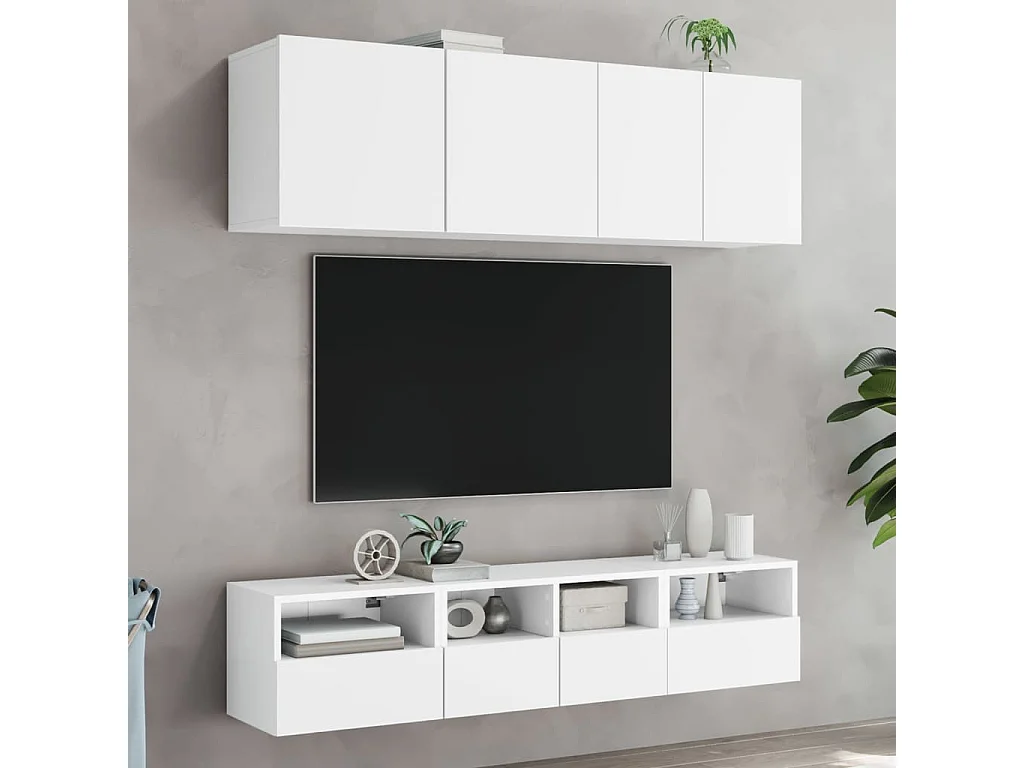 Sil  Meubles TV muraux 2 pcs blanc 40x30x30 cm bois d'ingénierie