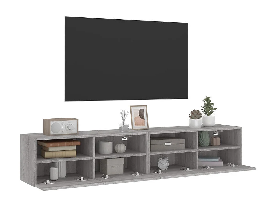 Sil  Meubles TV muraux 2pcs sonoma gris 80x30x30cm bois d'ingénierie