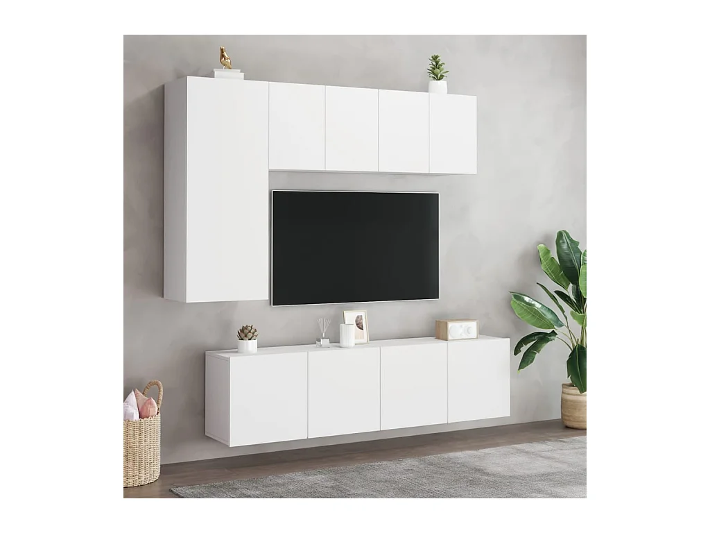 American Canyon  Tv-meubels 2 st wandgemonteerd 60x30x41 cm wit