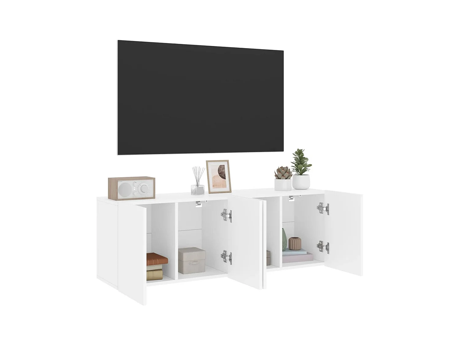 American Canyon  Tv-meubels 2 st wandgemonteerd 60x30x41 cm wit