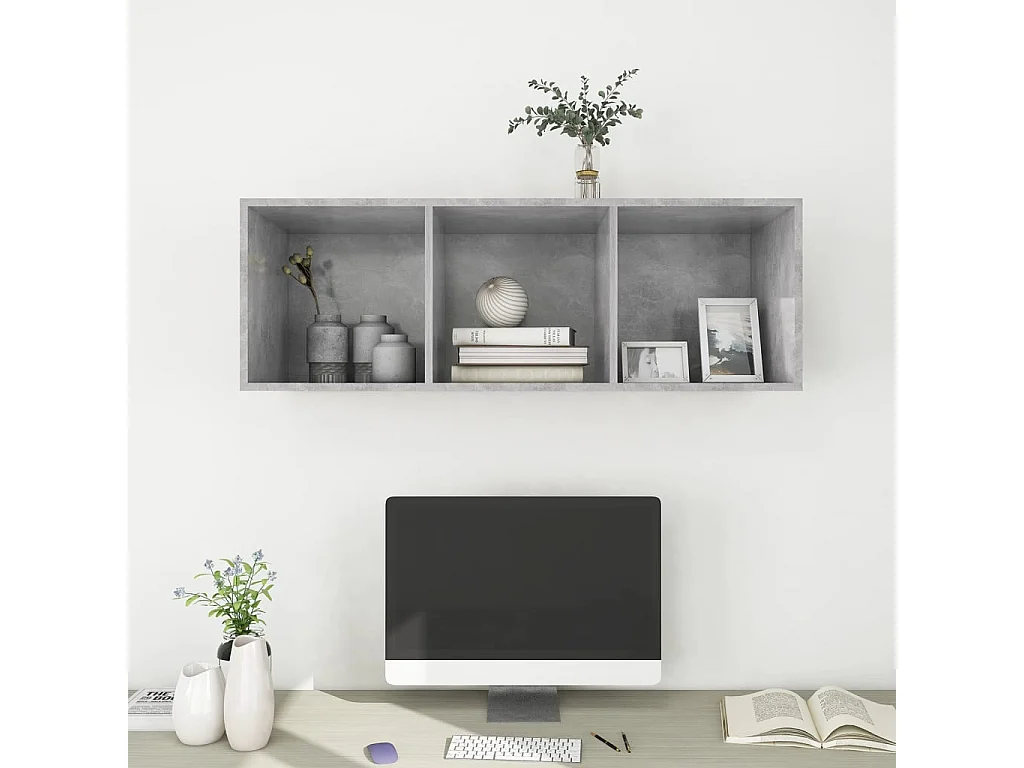 Aymee  Tv-wandmeubel 37x37x107 cm bewerkt hout betongrijs