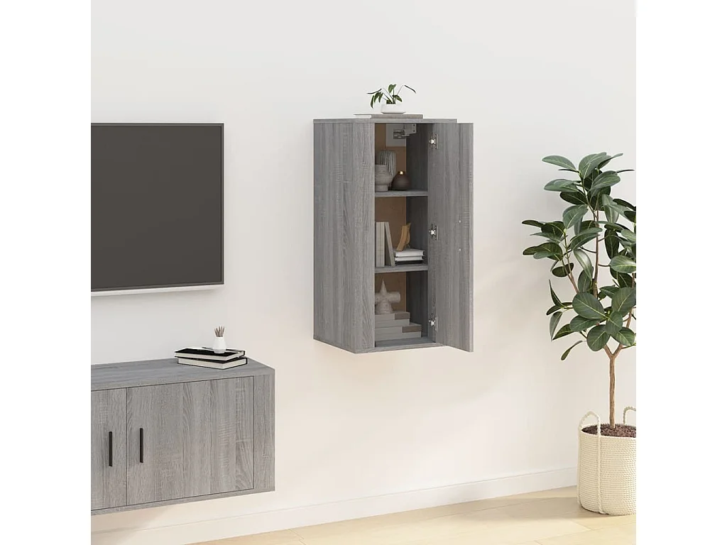 Murk  Meuble TV mural Sonoma gris 40x34,5x80 cm