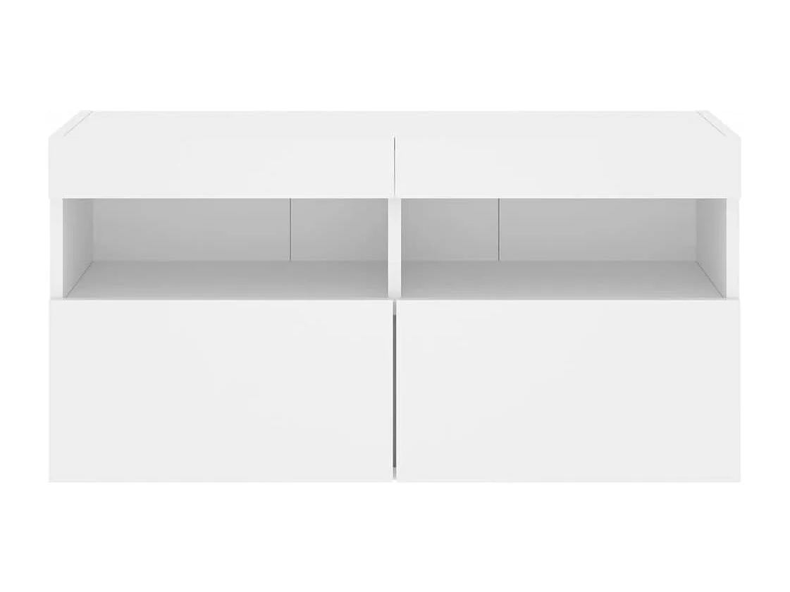 Ølstykke  Tv-wandmeubel met LED-verlichting 80x30x40 cm wit