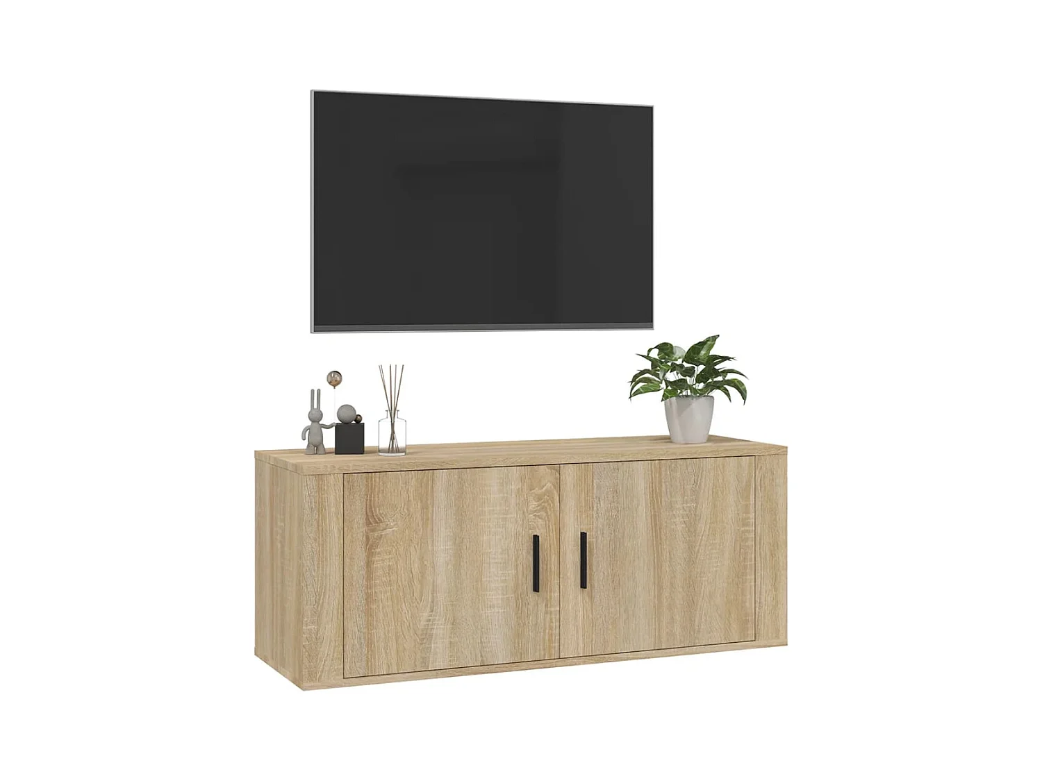 Murk  Meuble TV mural Chêne Sonoma 100x34,5x40 cm