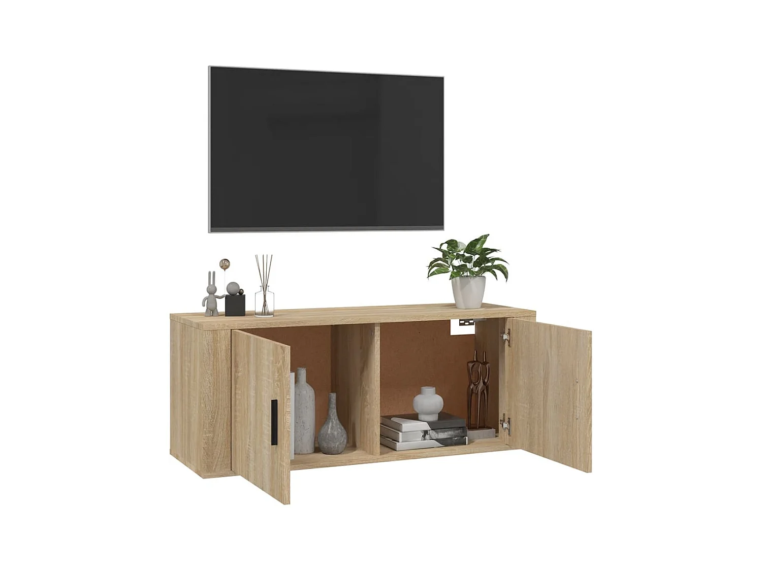 Murk  Meuble TV mural Chêne Sonoma 100x34,5x40 cm