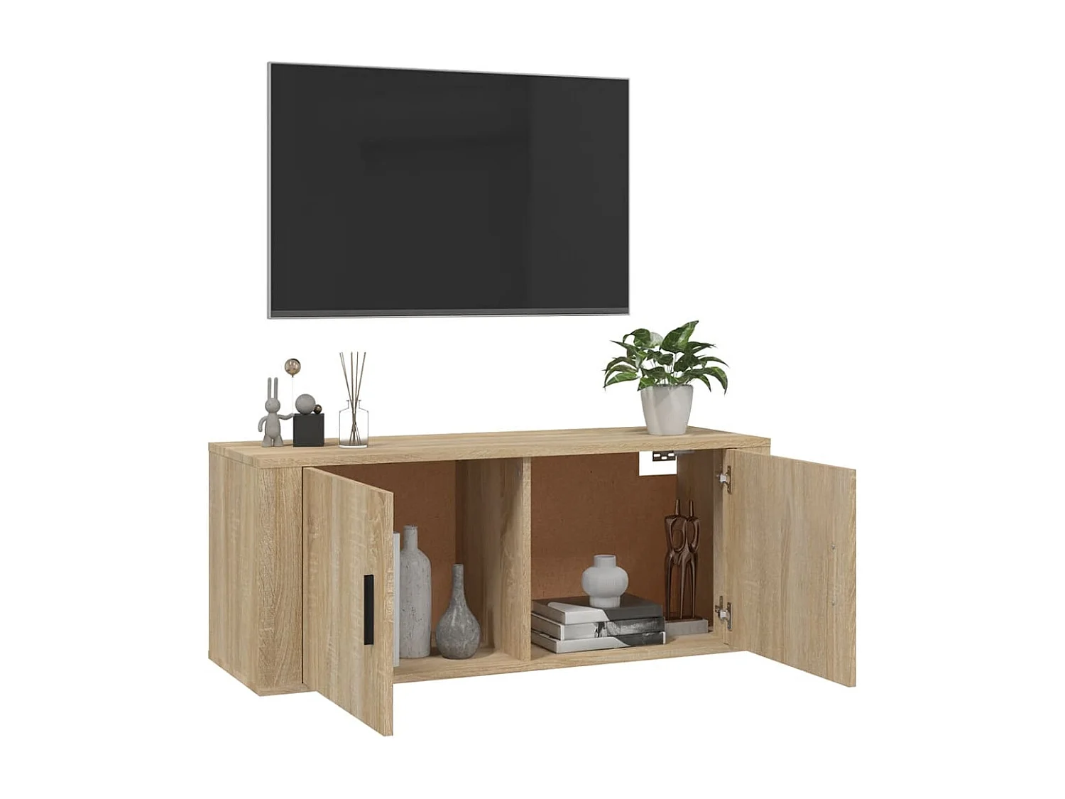 Murk  Mueble para TV de pared roble Sonoma 100x34,5x40 cm