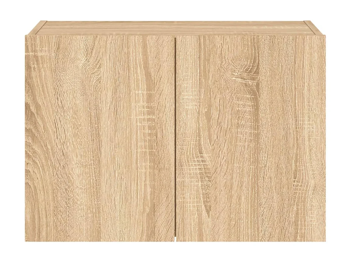 Gerben  Mueble de TV de pared con luces LED roble Sonoma 60x35x41 cm
