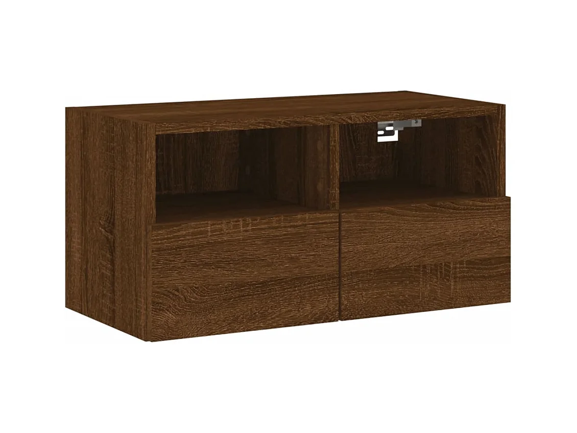 Sil  Meuble TV mural chêne marron 60x30x30 cm bois d'ingénierie