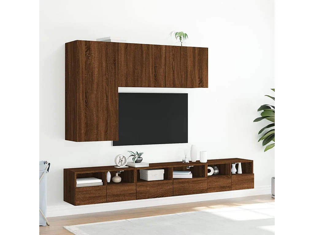 Sil  Meuble TV mural chêne marron 60x30x30 cm bois d'ingénierie