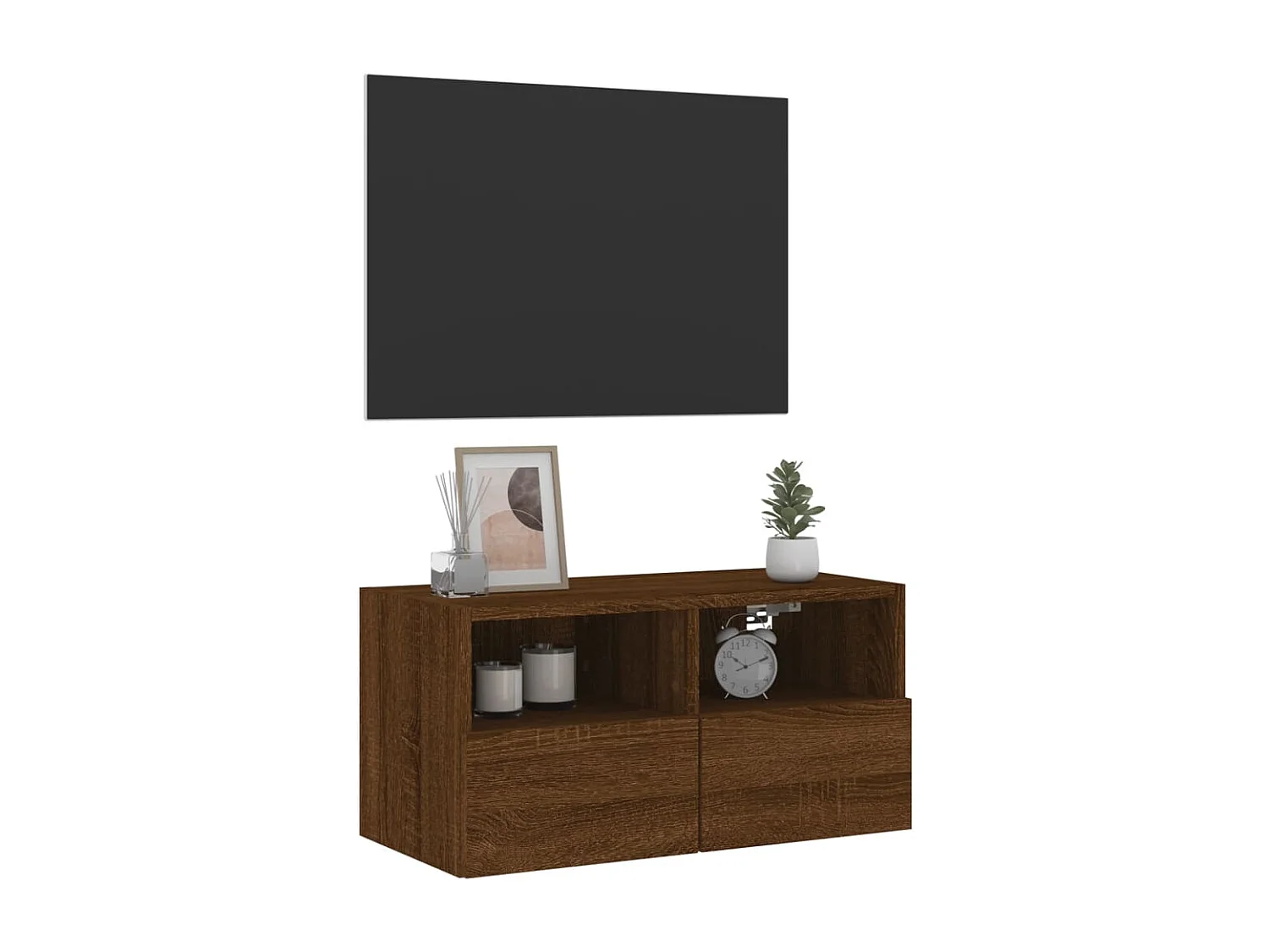 Sil  Meuble TV mural chêne marron 60x30x30 cm bois d'ingénierie