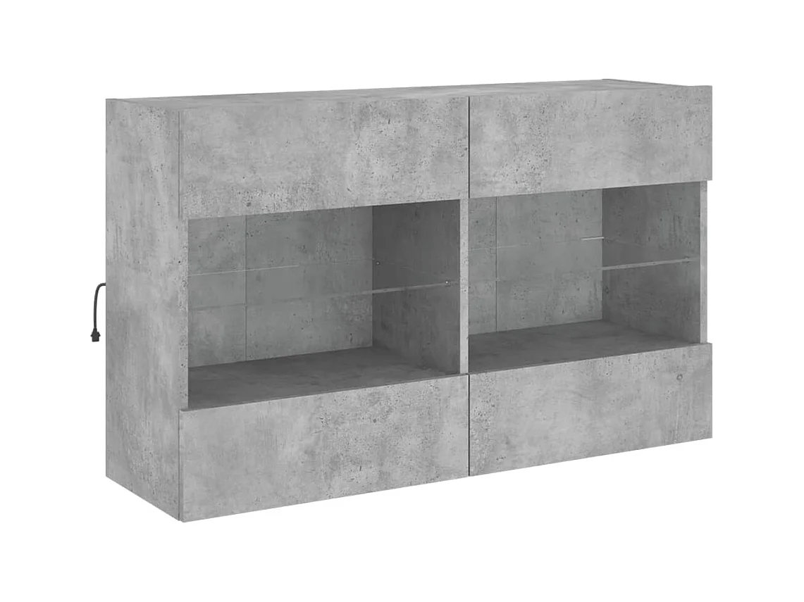 DuBois  Mueble TV de pared con luces LED gris hormigón 98,5x30x60,5 cm