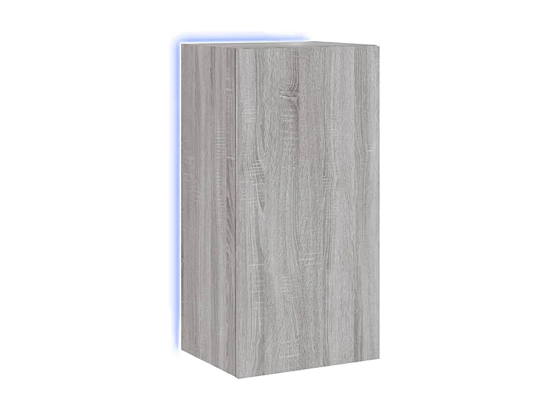 Gerben  Mueble de TV de pared con luces LED gris Sonoma 40,5x35x80 cm