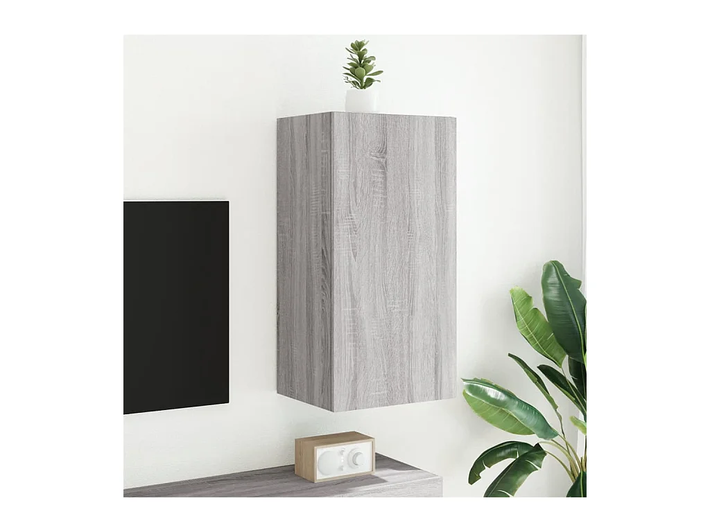 Gerben  Tv-wandmeubel met LED-verlichting 40,5x35x80 cm grijs sonoma