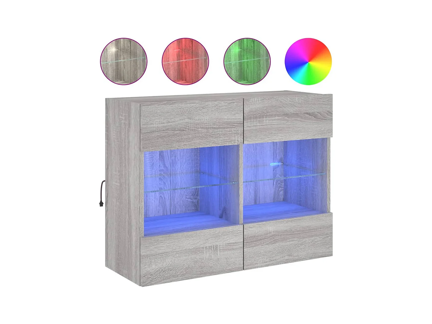 DuBois  Tv-wandmeubel met LED-verlichting 78,5x30x60,5 cm grijs sonoma