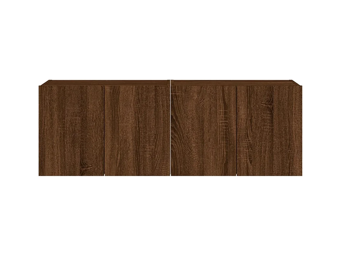 Gerben  Tv-wandmeubels met LED 2 st 60x35x41 cm bruin eikenkleur