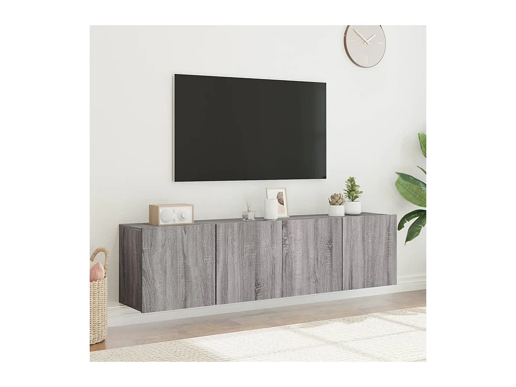 American Canyon  Tv-meubels 2 st wandgemonteerd 80x30x41 cm grijs sonoma eiken