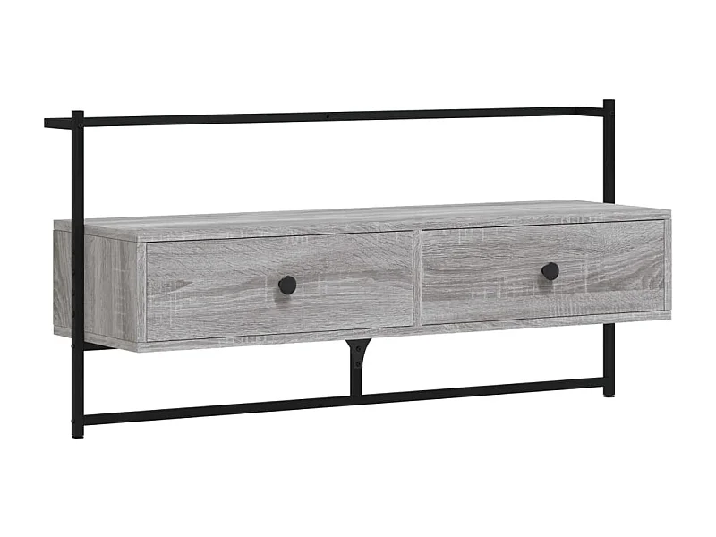 Randers  Meuble TV mural sonoma gris 100,5x30x51 cm bois d'ingénierie