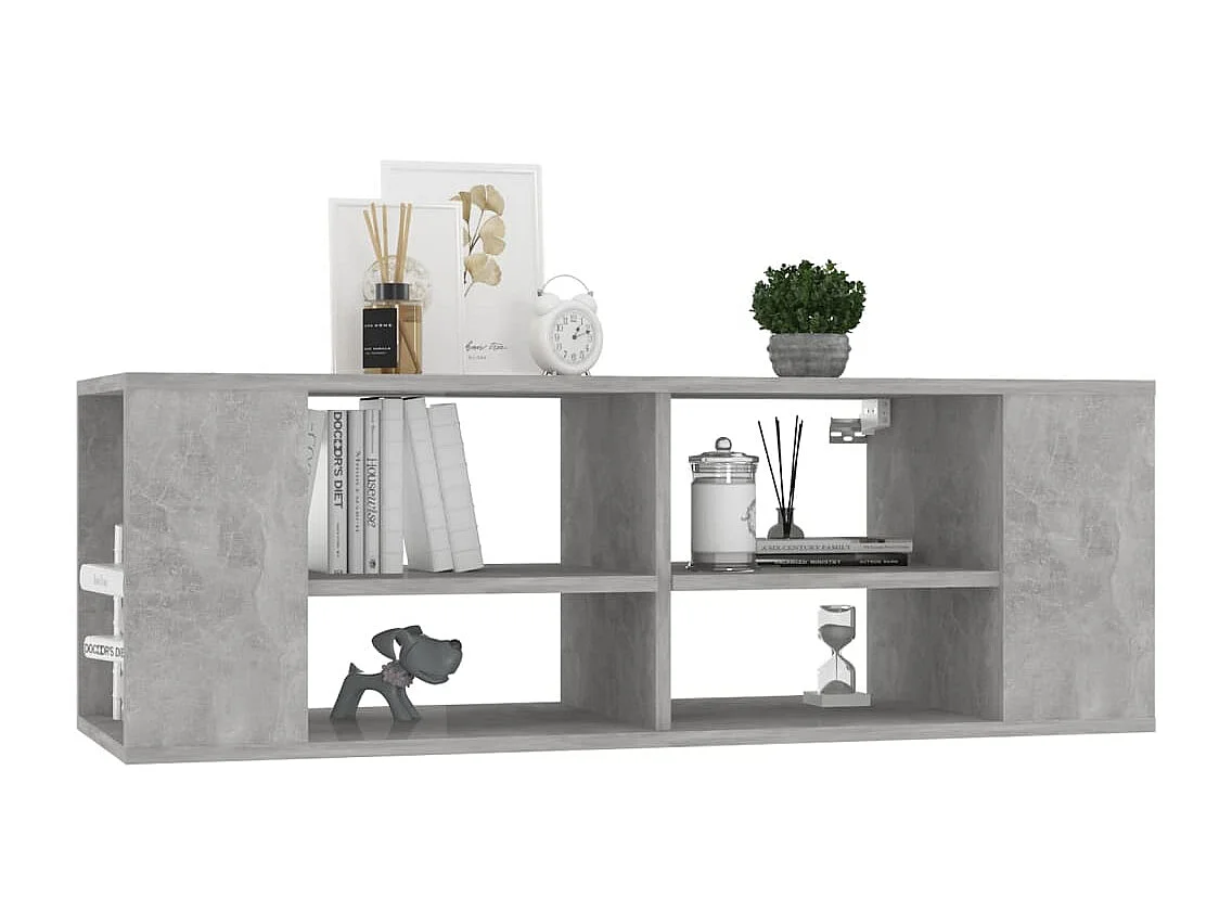 Ryno  Mueble pared TV madera contrachapada gris hormigón 102x35x35 cm