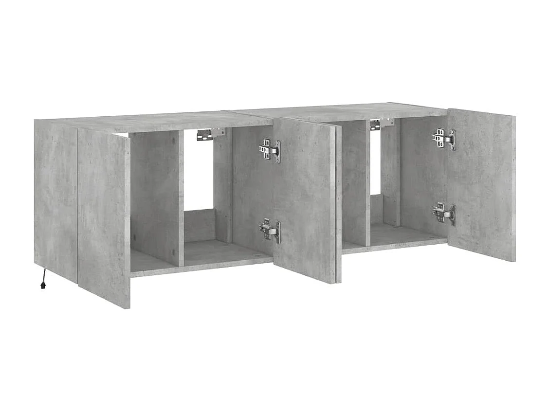 Gerben  Meubles TV muraux et lumières LED 2pcs gris béton 60x35x41 cm