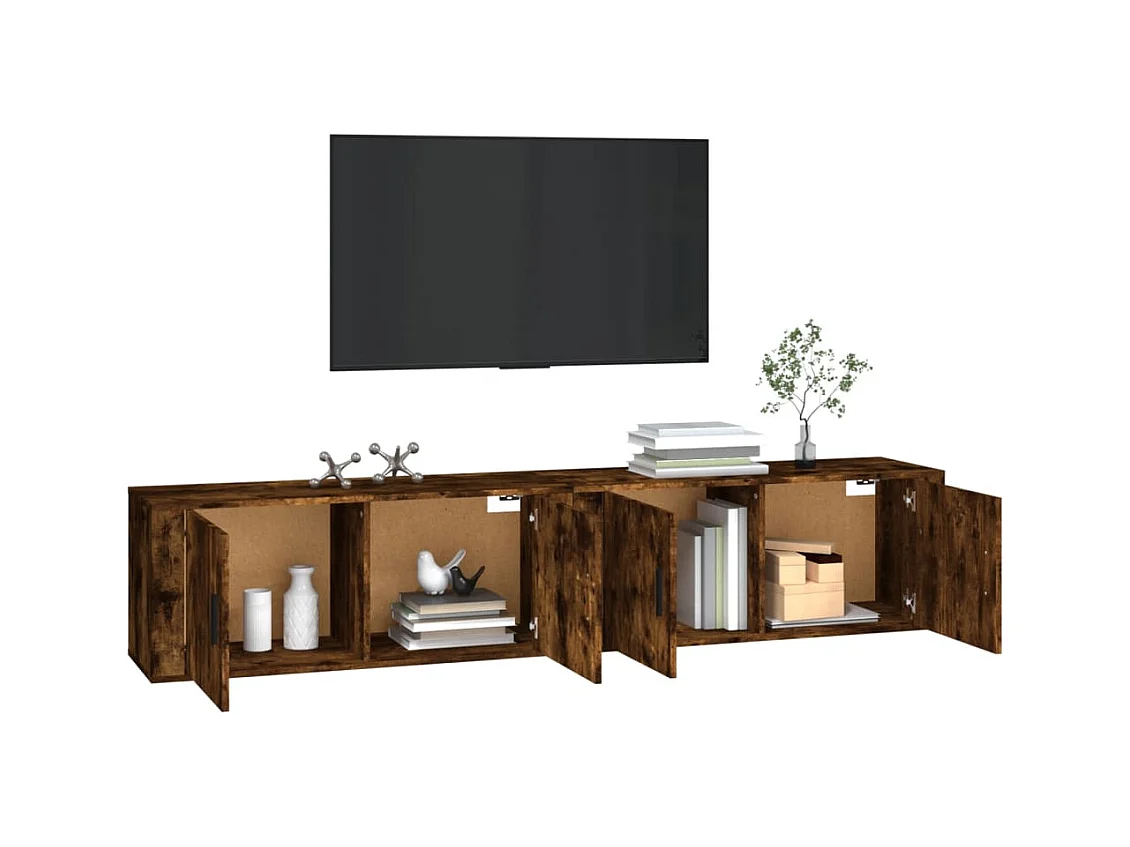 Crofton  Tv-wandmeubels 2 st 100x34,5x40 cm gerookt eikenkleurig