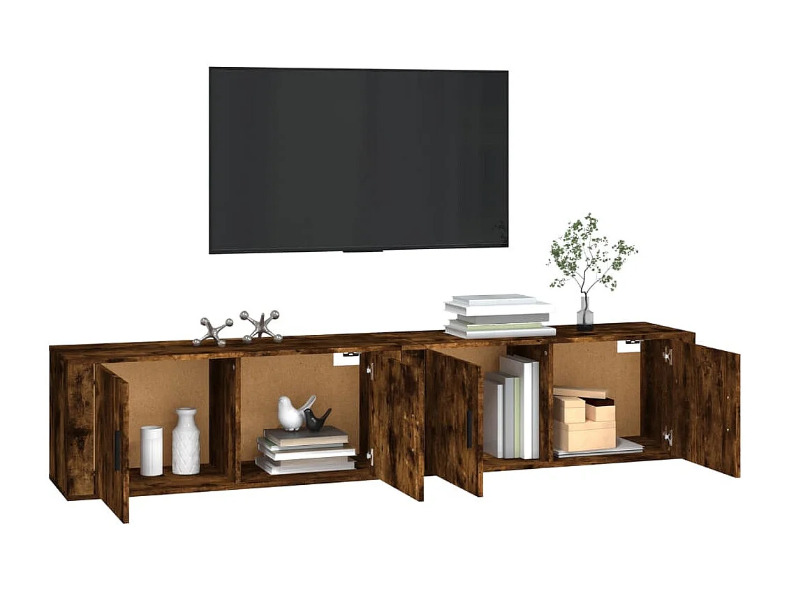 Crofton  Meubles TV muraux 2 pcs chêne fumé 100x34,5x40 cm