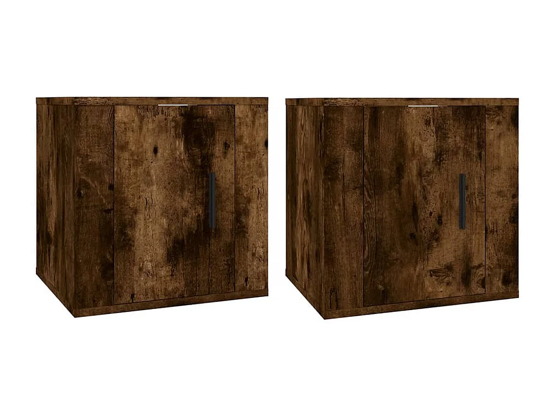 Murk  Meubles TV muraux 2 pcs Chêne fumé 40x34,5x40 cm