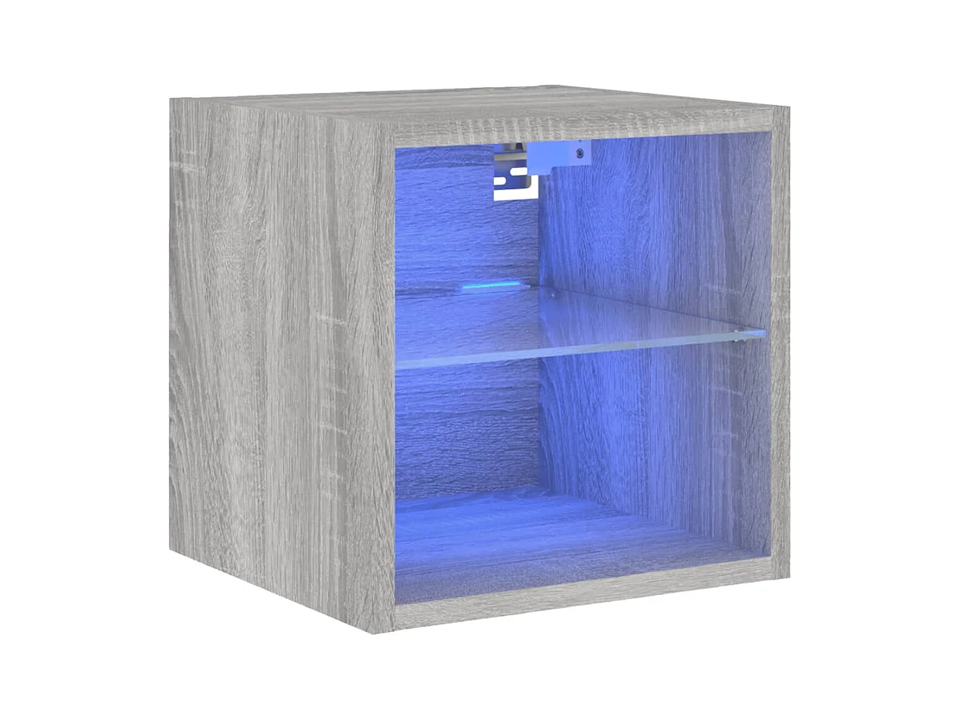 Hans  Meuble TV mural avec lumières LED sonoma gris 30x28,5x30 cm