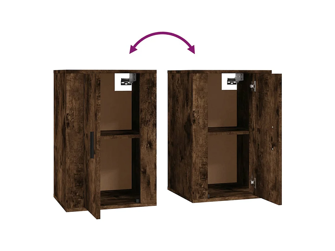 Murk  Muebles para TV de pared 2 uds roble ahumado 40x34,5x60 cm