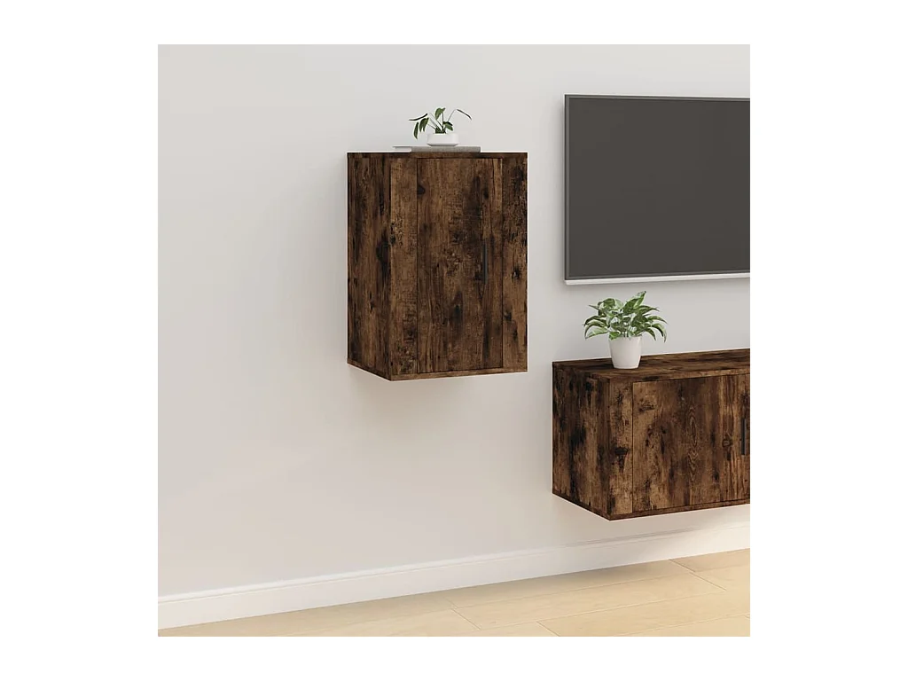 Murk  Muebles para TV de pared 2 uds roble ahumado 40x34,5x60 cm