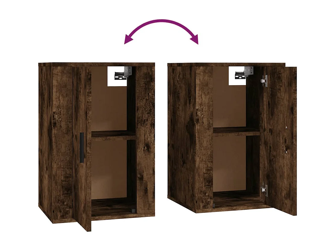 Murk  Meubles TV muraux 2 pcs Chêne fumé 40x34,5x60 cm