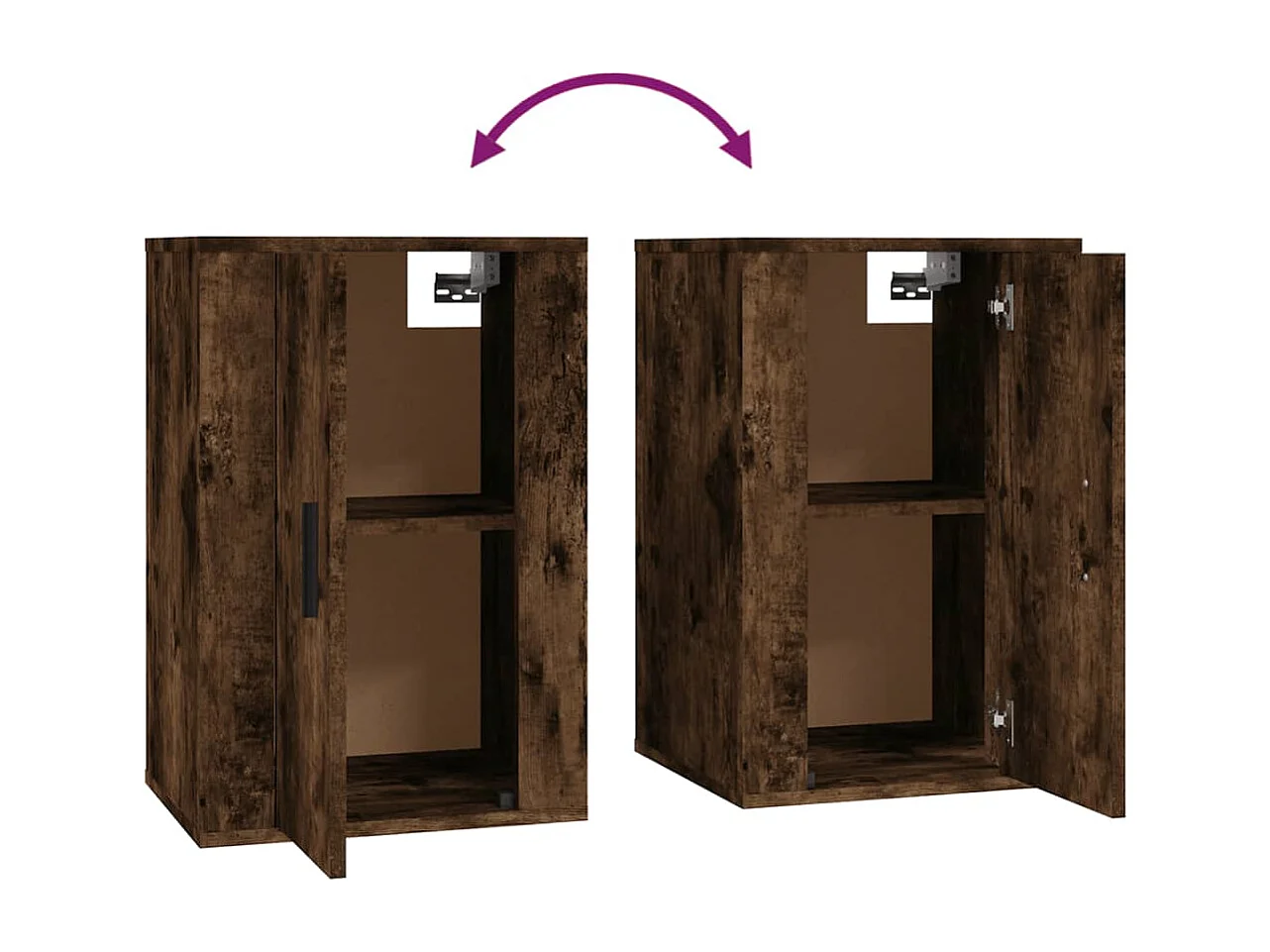 Murk  Meubles TV muraux 2 pcs Chêne fumé 40x34,5x60 cm