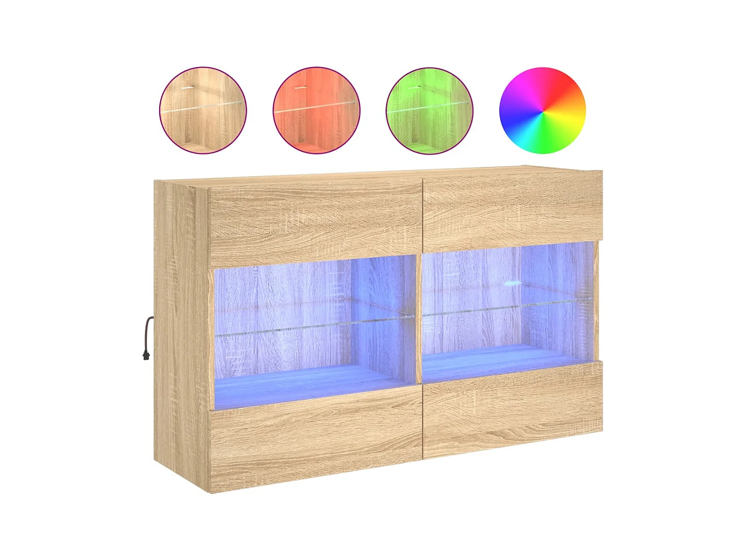 DuBois  Tv-wandmeubel met LED-verlichting 98,5x30x60,5 cm sonoma eiken