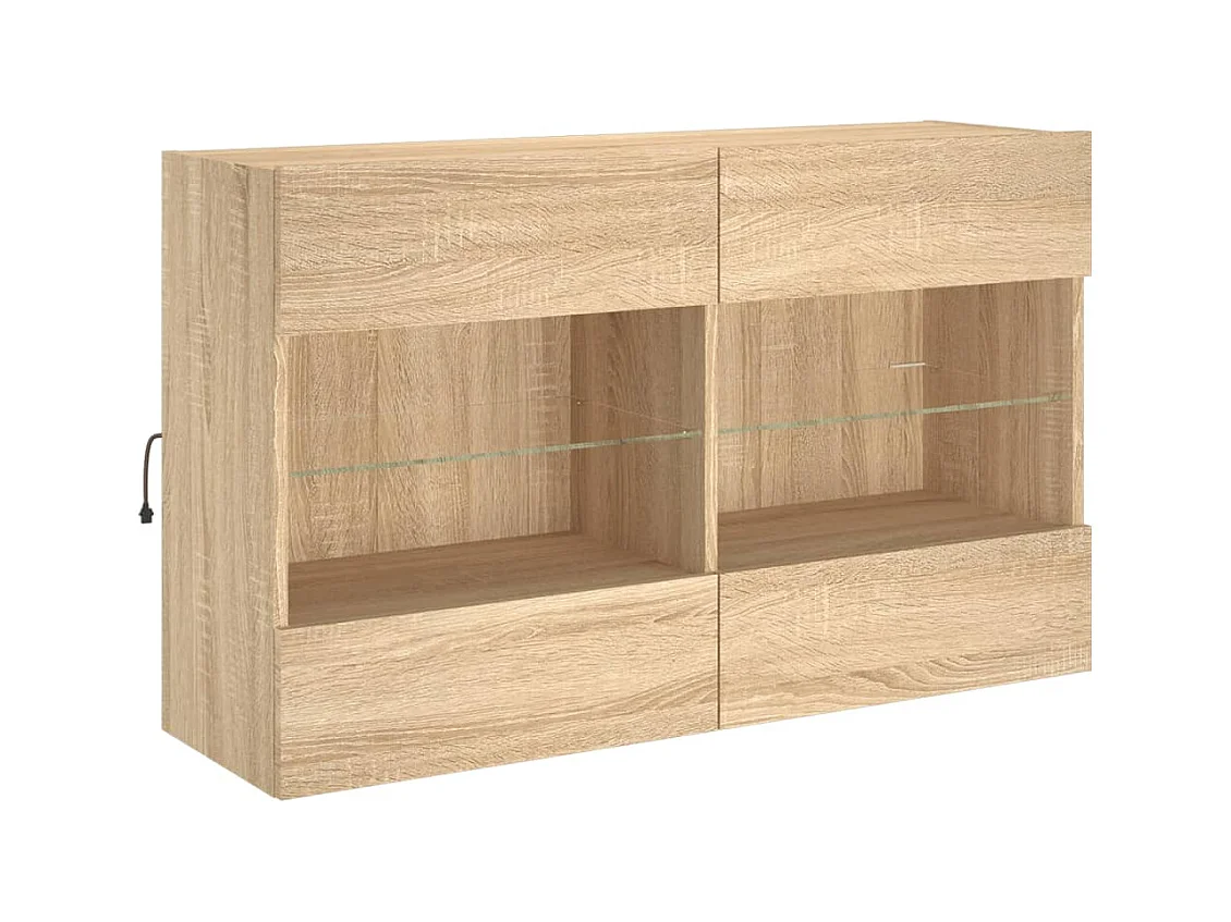 DuBois  Tv-wandmeubel met LED-verlichting 98,5x30x60,5 cm sonoma eiken