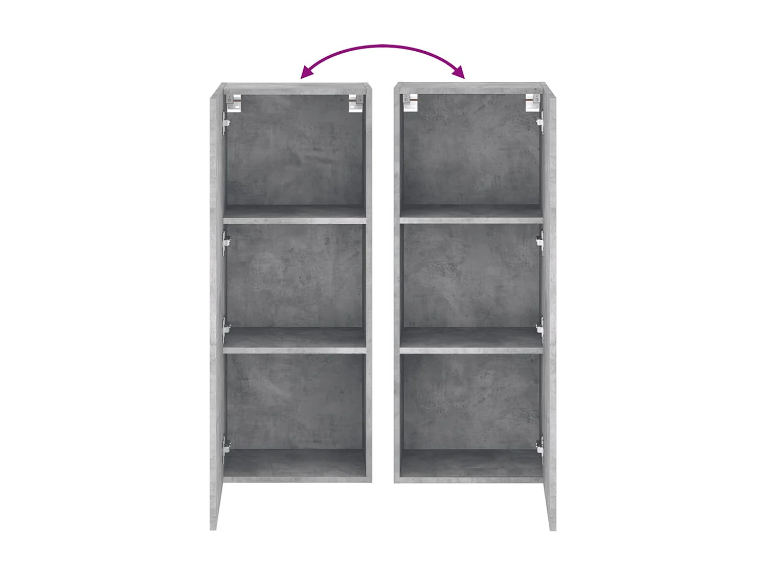 Chaffee  Meuble TV mural gris béton 40,5x30x102 cm bois d'ingénierie