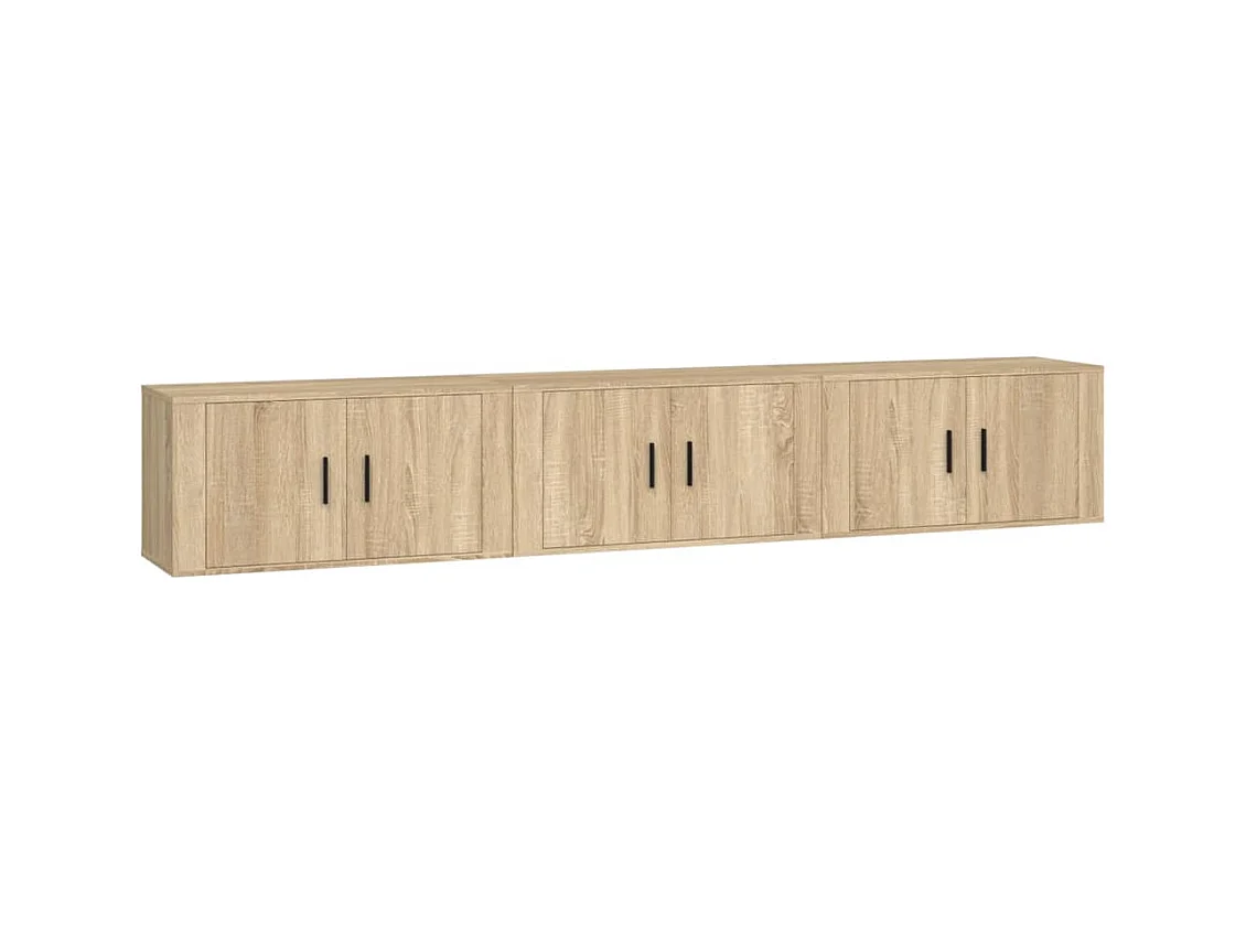 Crofton  Meubles TV muraux 3 pcs chêne sonoma 80x34,5x40 cm