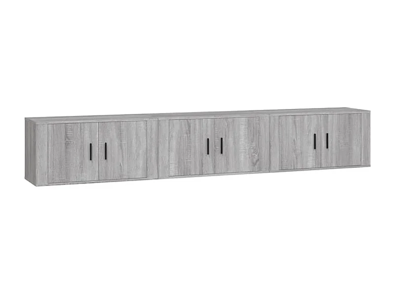 Crofton  Muebles para TV de pared 3 uds gris Sonoma 80x34,5x40 cm