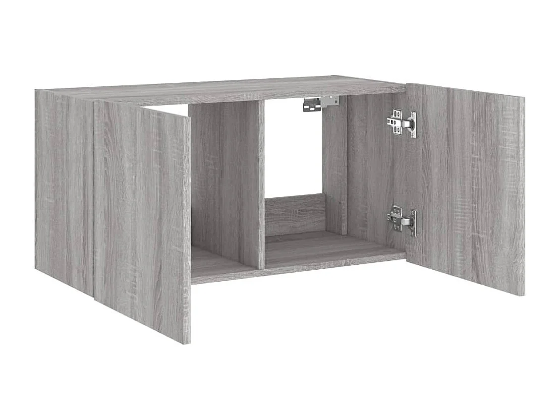 Gerben  Meuble TV mural avec lumières LED sonoma gris 80x35x41 cm