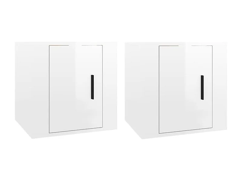 Murk  Meubles TV muraux 2 pcs Blanc brillant 40x34,5x40 cm