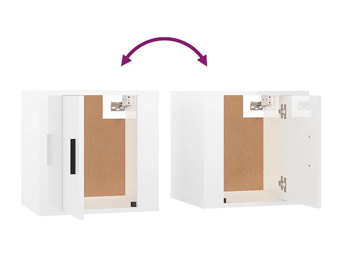 Murk  Tv-wandmeubels 2 st 40x34,5x40 cm hoogglans wit