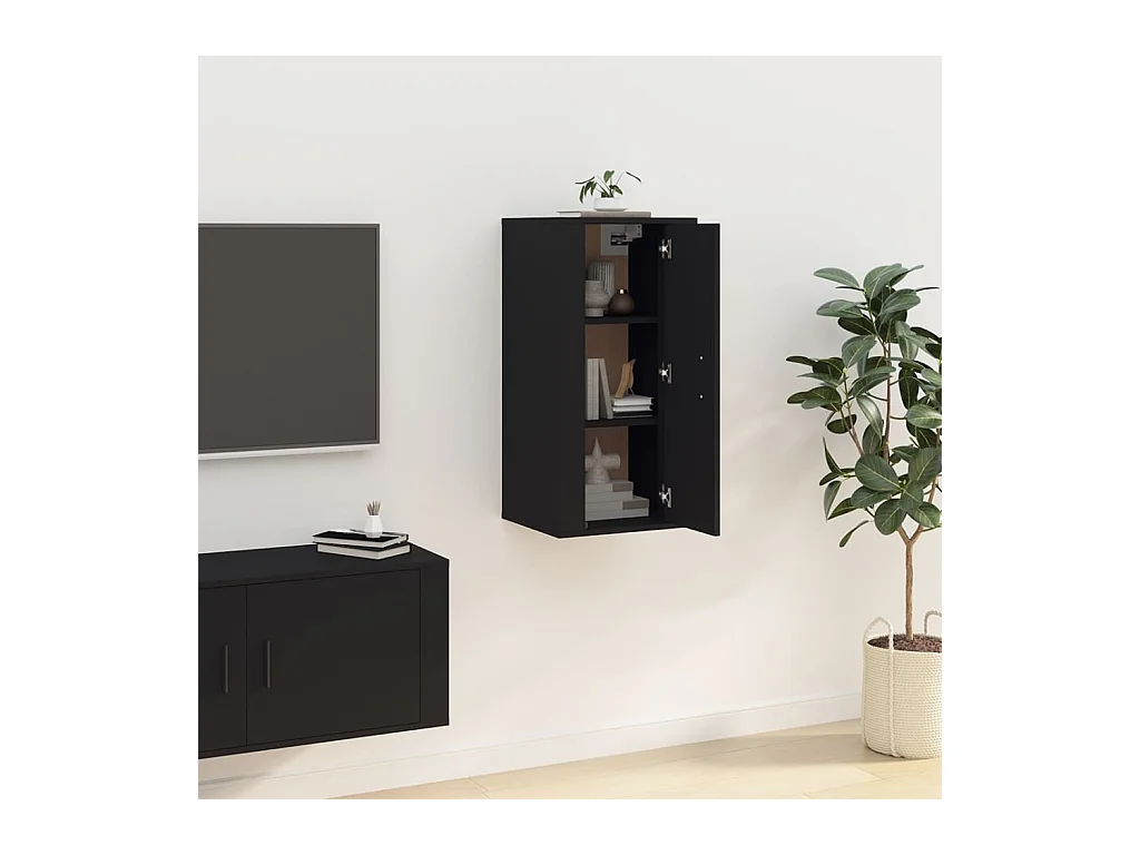 Murk  Meuble TV mural Noir 40x34,5x80 cm