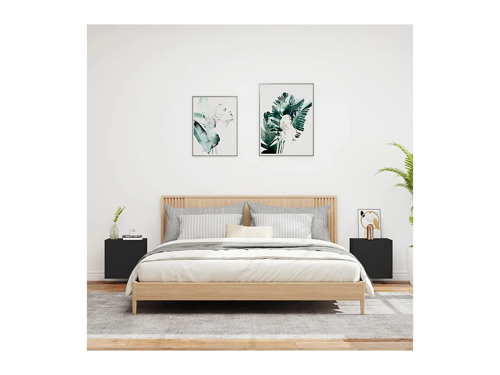 Chaffee  Meubles TV muraux 2 pcs noir 40,5x30x40 cm bois d'ingénierie