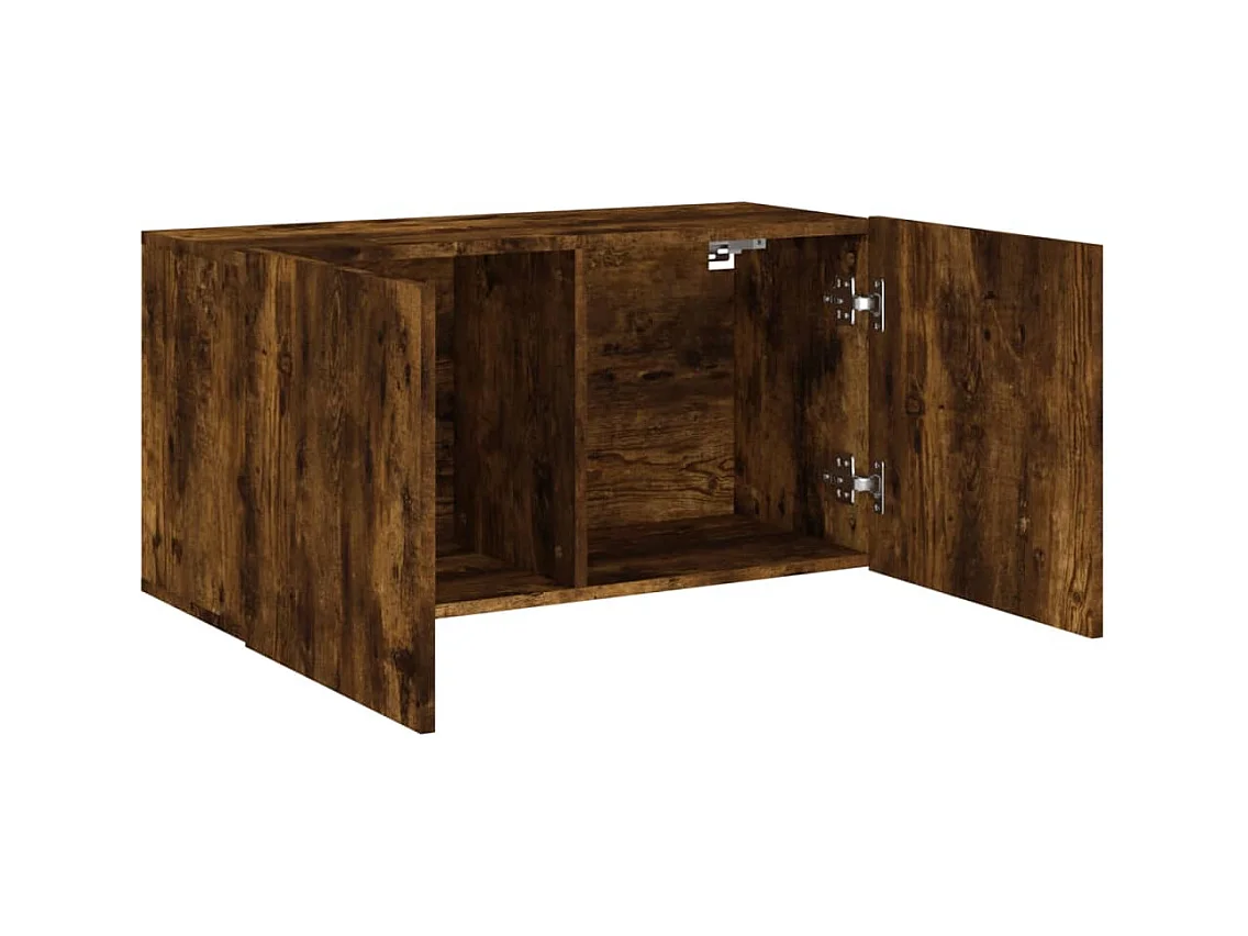 American Canyon  Meuble TV mural chêne fumé 80x30x41 cm