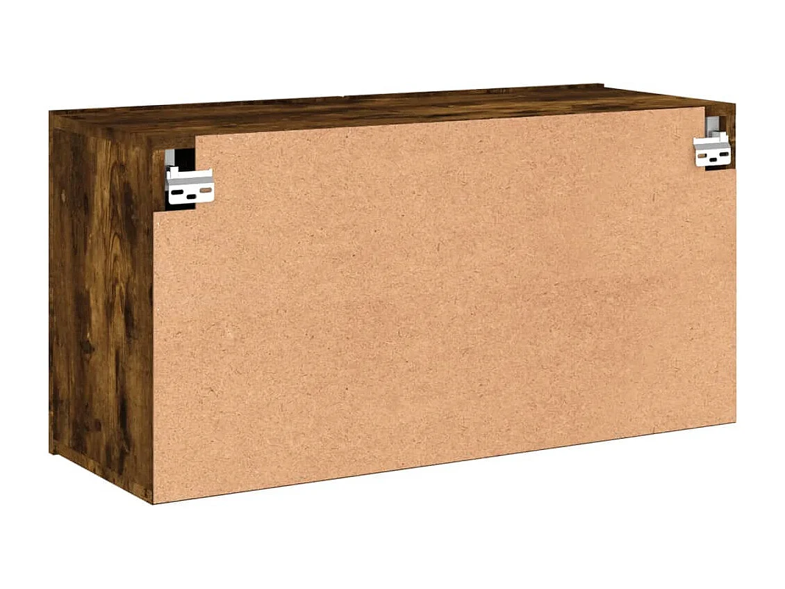 American Canyon  Meuble TV mural chêne fumé 80x30x41 cm