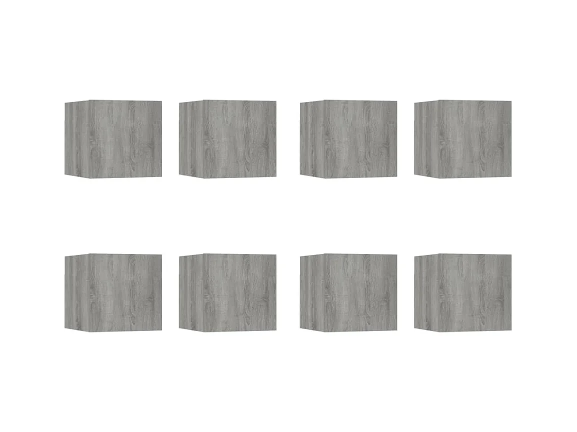 Åse Elise  Meubles TV muraux 8 pcs Sonoma gris 30,5x30x30 cm