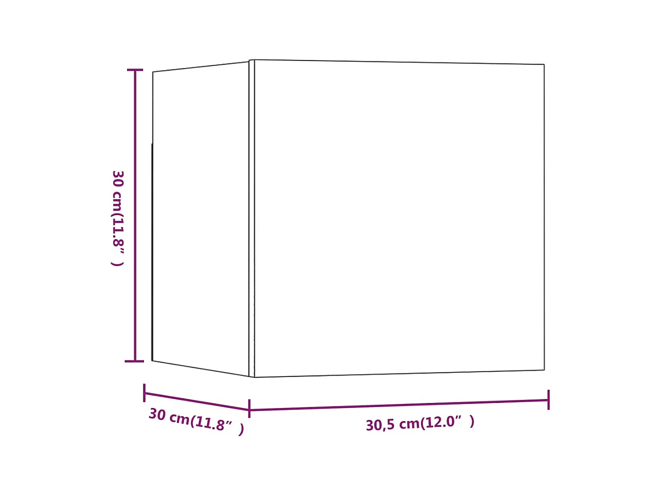 Åse Elise  Meubles TV muraux 8 pcs Sonoma gris 30,5x30x30 cm