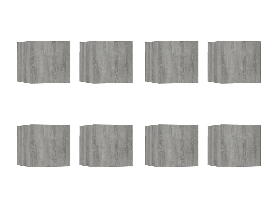 Åse Elise  Meubles TV muraux 8 pcs Sonoma gris 30,5x30x30 cm