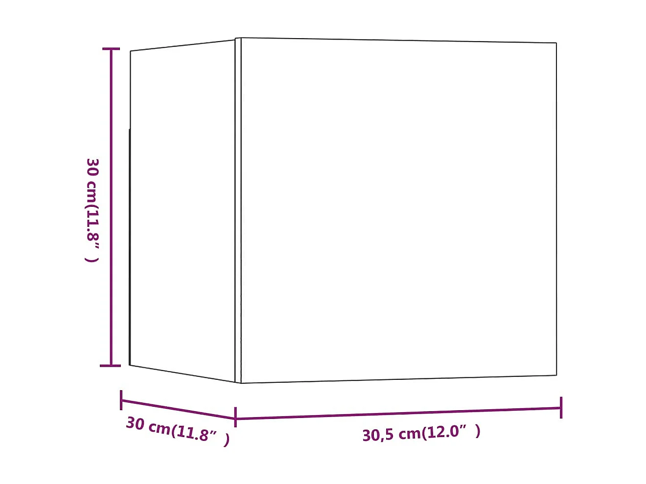 Åse Elise  Meubles TV muraux 8 pcs Sonoma gris 30,5x30x30 cm