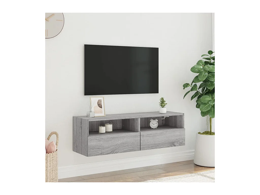 Sil  Tv-wandmeubel 100x30x30 cm bewerkt hout grijs sonoma