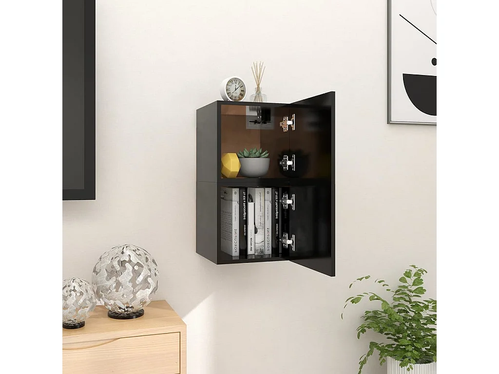 Ahakista  Meubles TV muraux 2 pcs Noir 30,5x30x30 cm