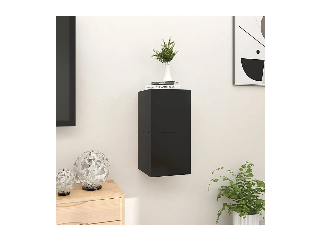 Ahakista  Tv-wandmeubelen 2 st 30,5x30x30 cm zwart